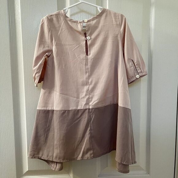 Old Navy Pink Colorblock Shark Bite Hem Dress Girls Size 3T - Picture 8 of 12